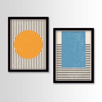 2 Parçalı Siyah Çerçeveli Tablo