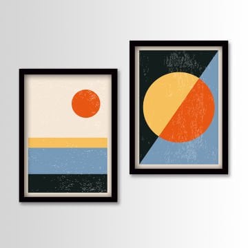 2 Parçalı Siyah Çerçeveli Tablo