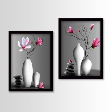 2 Parçalı Siyah Çerçeveli Tablo