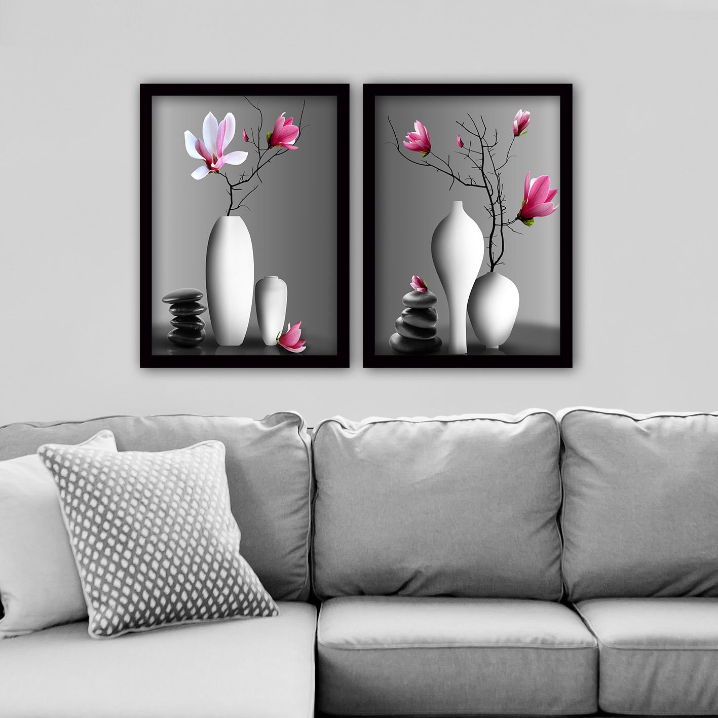 2 Parçalı Siyah Çerçeveli Tablo