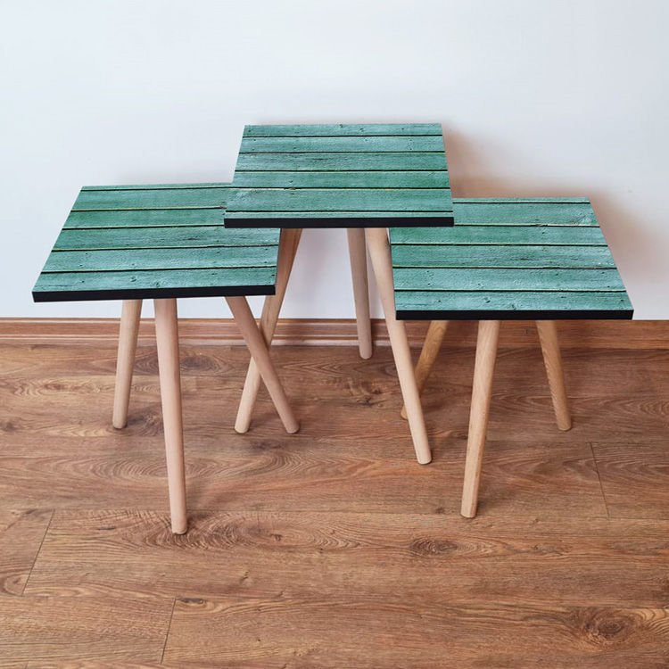 Desenli 3lü Zigon Sehpa