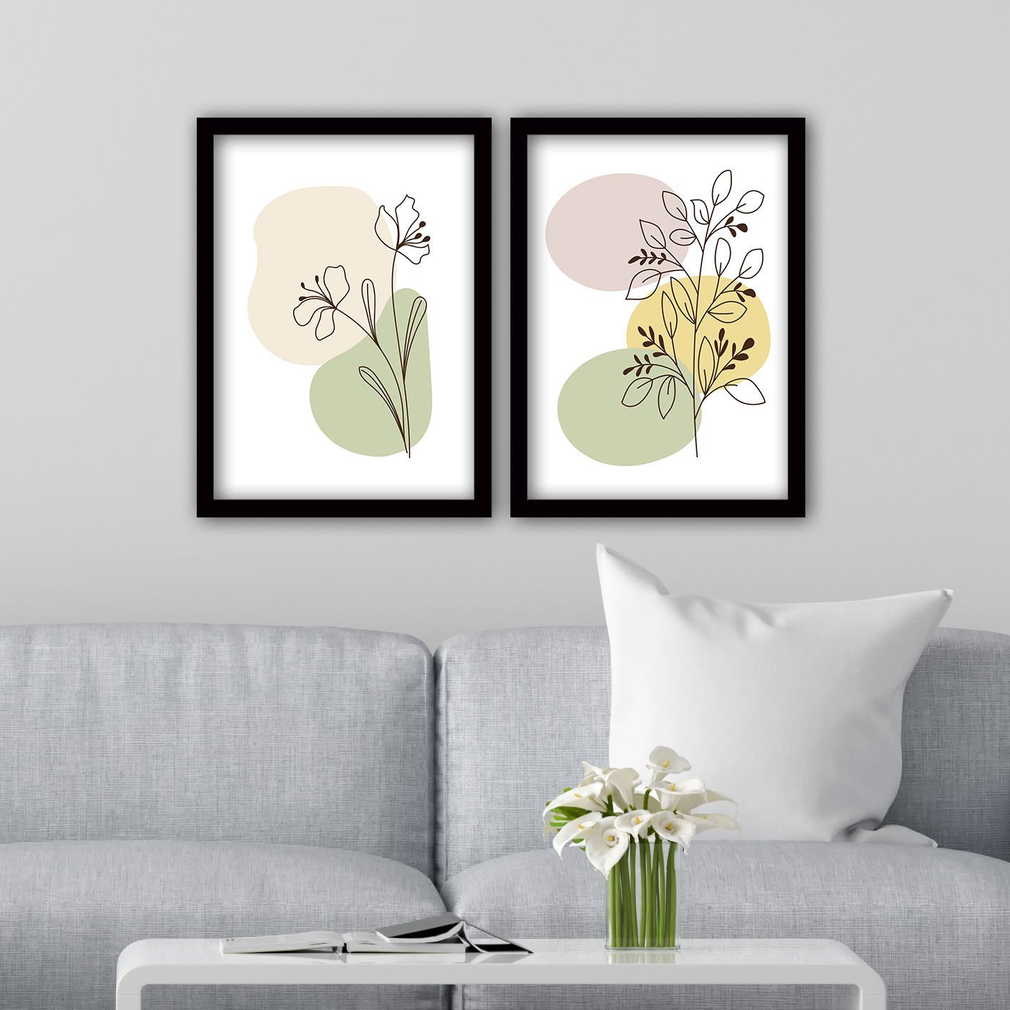 2 Parçalı Siyah Çerçeveli Tablo