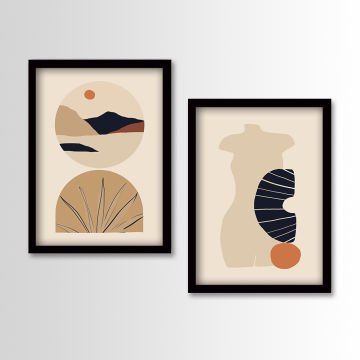 2 Parçalı Siyah Çerçeveli Tablo