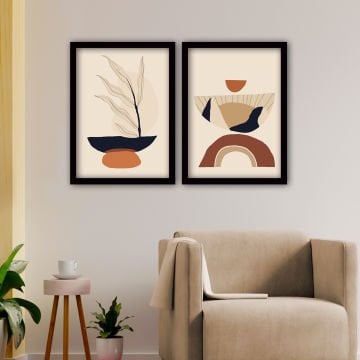 2 Parçalı Siyah Çerçeveli Tablo