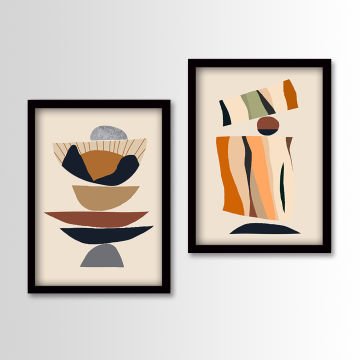 2 Parçalı Siyah Çerçeveli Tablo