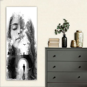 Dikey Kanvas Tablo 40cm x 100cm