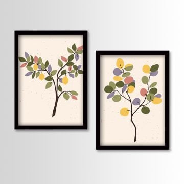 2 Parçalı Siyah Çerçeveli Tablo