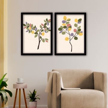 2 Parçalı Siyah Çerçeveli Tablo