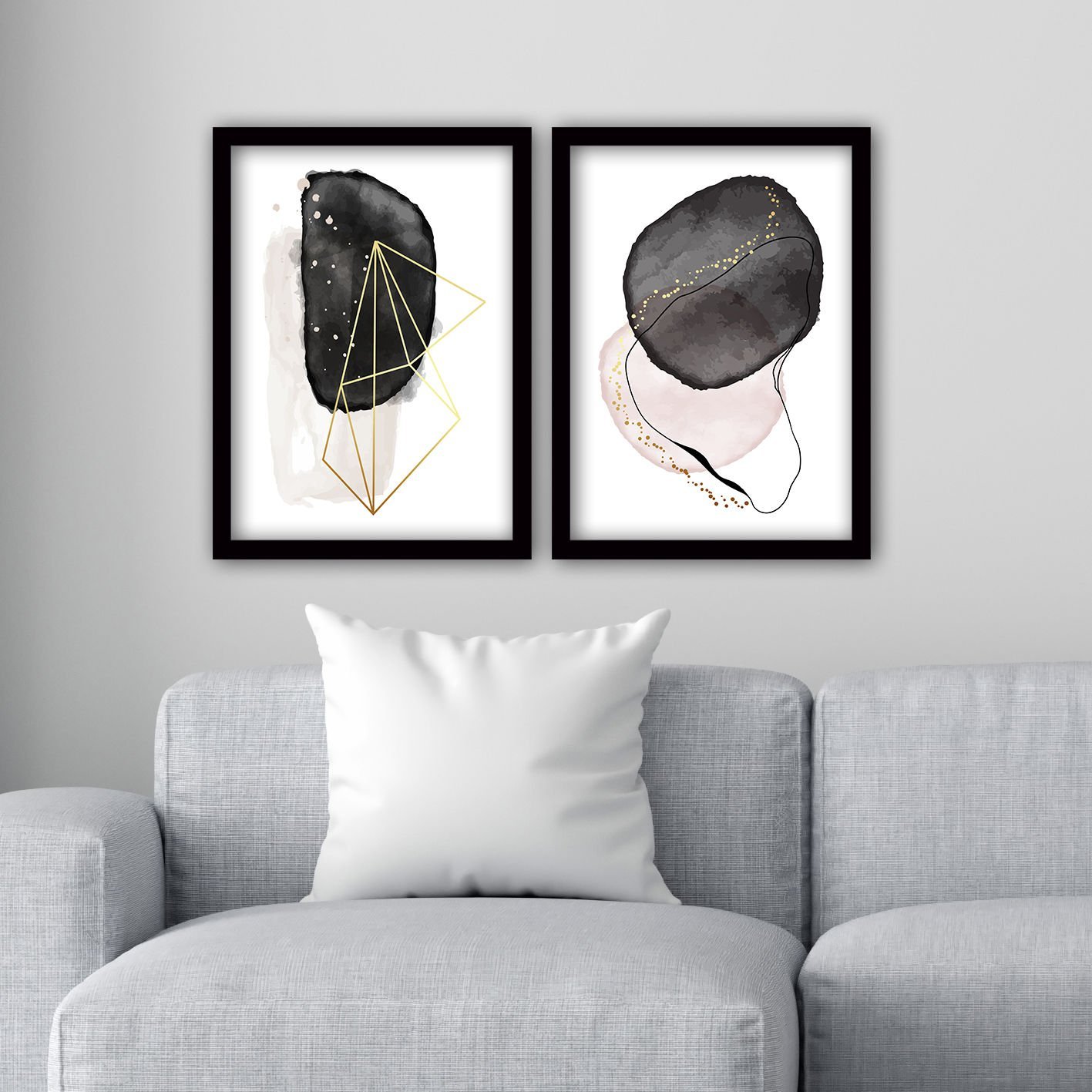 2 Parçalı Siyah Çerçeveli Tablo