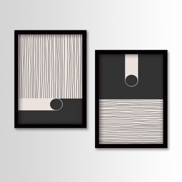 2 Parçalı Siyah Çerçeveli Tablo