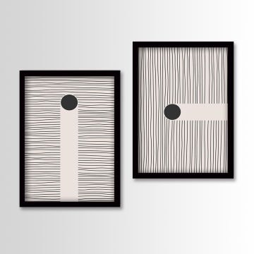 2 Parçalı Siyah Çerçeveli Tablo