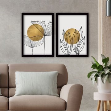 2 Parçalı Siyah Çerçeveli Tablo