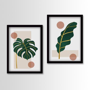 2 Parçalı Siyah Çerçeveli Tablo