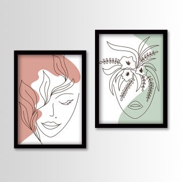 2 Parçalı Siyah Çerçeveli Tablo