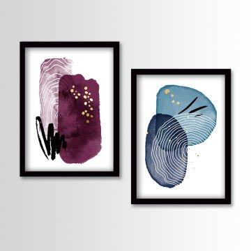 2 Parçalı Siyah Çerçeveli Tablo