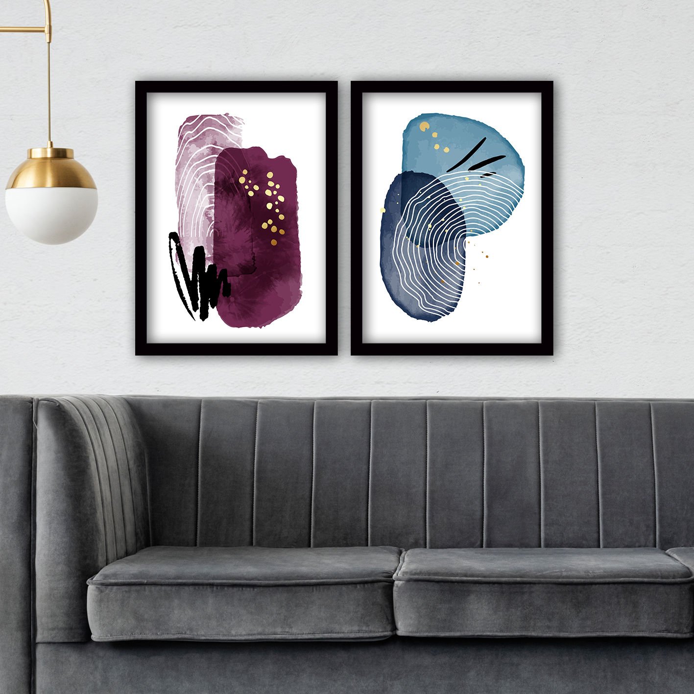 2 Parçalı Siyah Çerçeveli Tablo