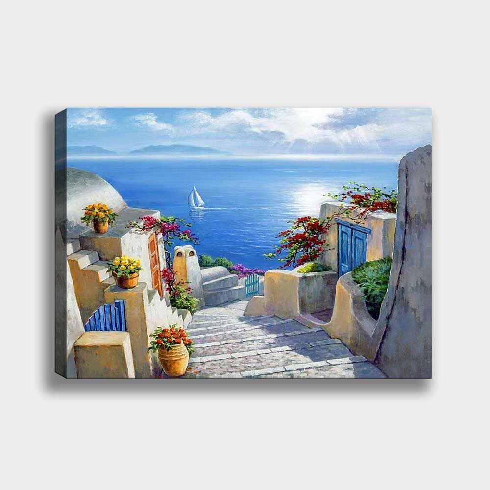 Taş Evler Manzara Kanvas Tablo 140cm x 200cm