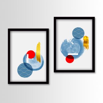 2 Parçalı Siyah Çerçeveli Tablo