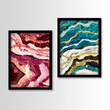 2 Parçalı Siyah Çerçeveli Tablo