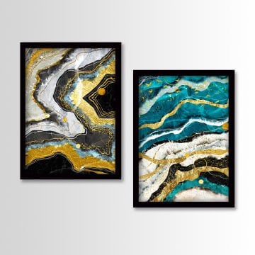 2 Parçalı Siyah Çerçeveli Tablo