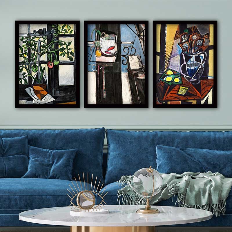 Pablo Picasso 3 Parça Siyah Çerçeveli Tablo