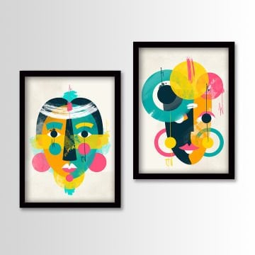 2 Parçalı Siyah Çerçeveli Tablo