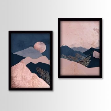 2 Parçalı Siyah Çerçeveli Tablo