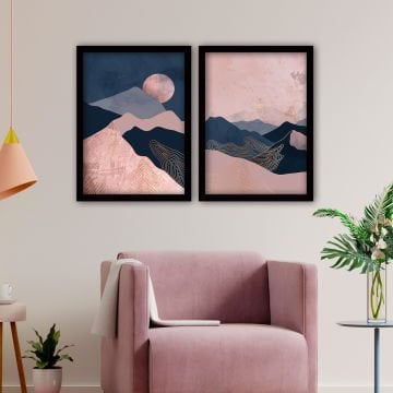 2 Parçalı Siyah Çerçeveli Tablo