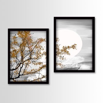 2 Parçalı Siyah Çerçeveli Tablo