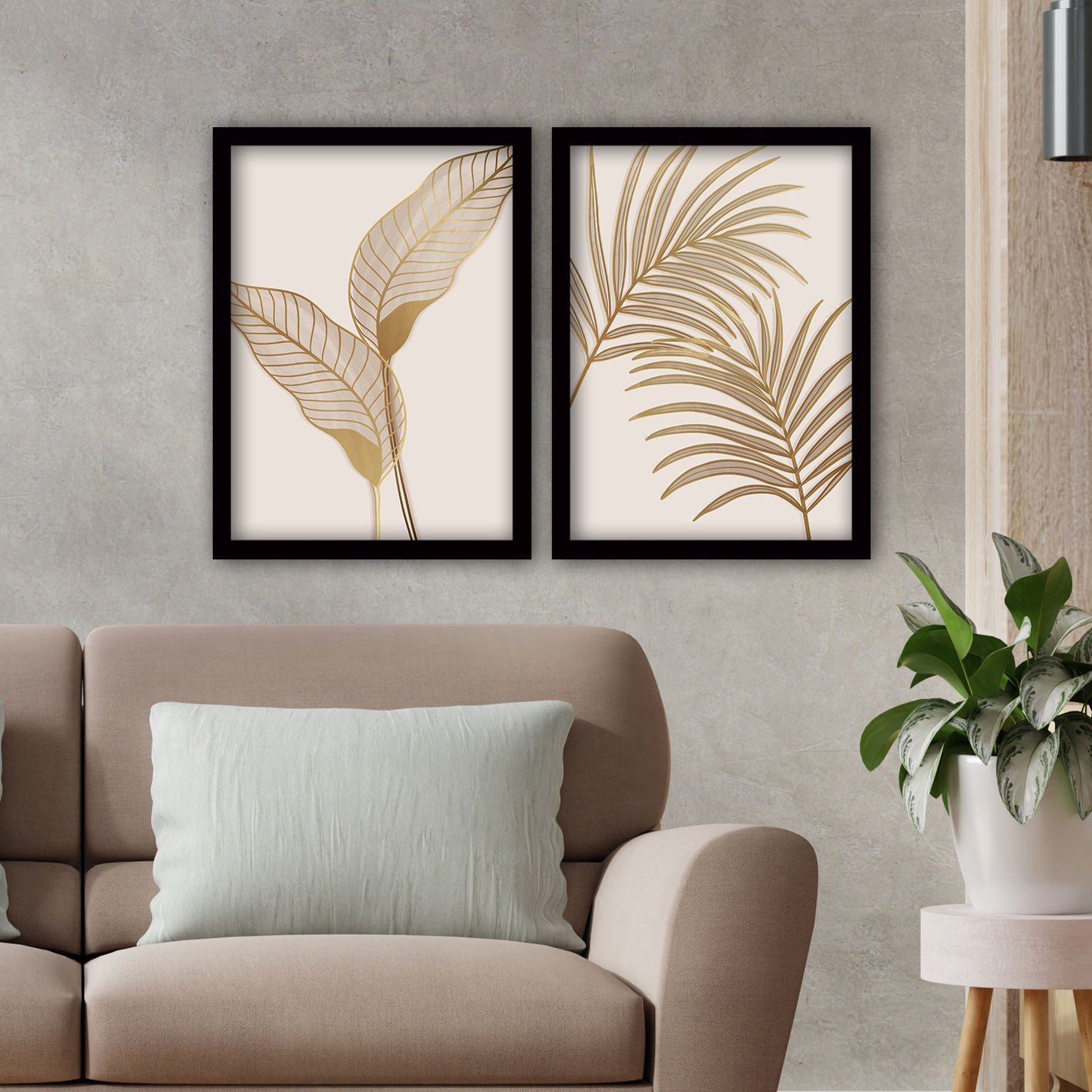 2 Parçalı Siyah Çerçeveli Tablo