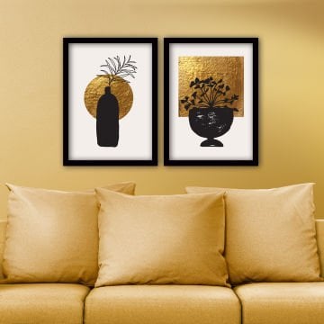 2 Parçalı Siyah Çerçeveli Tablo