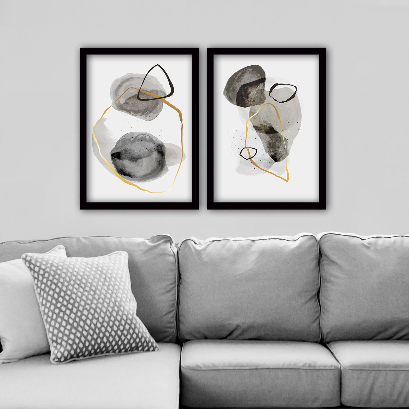 2 Parçalı Siyah Çerçeveli Tablo