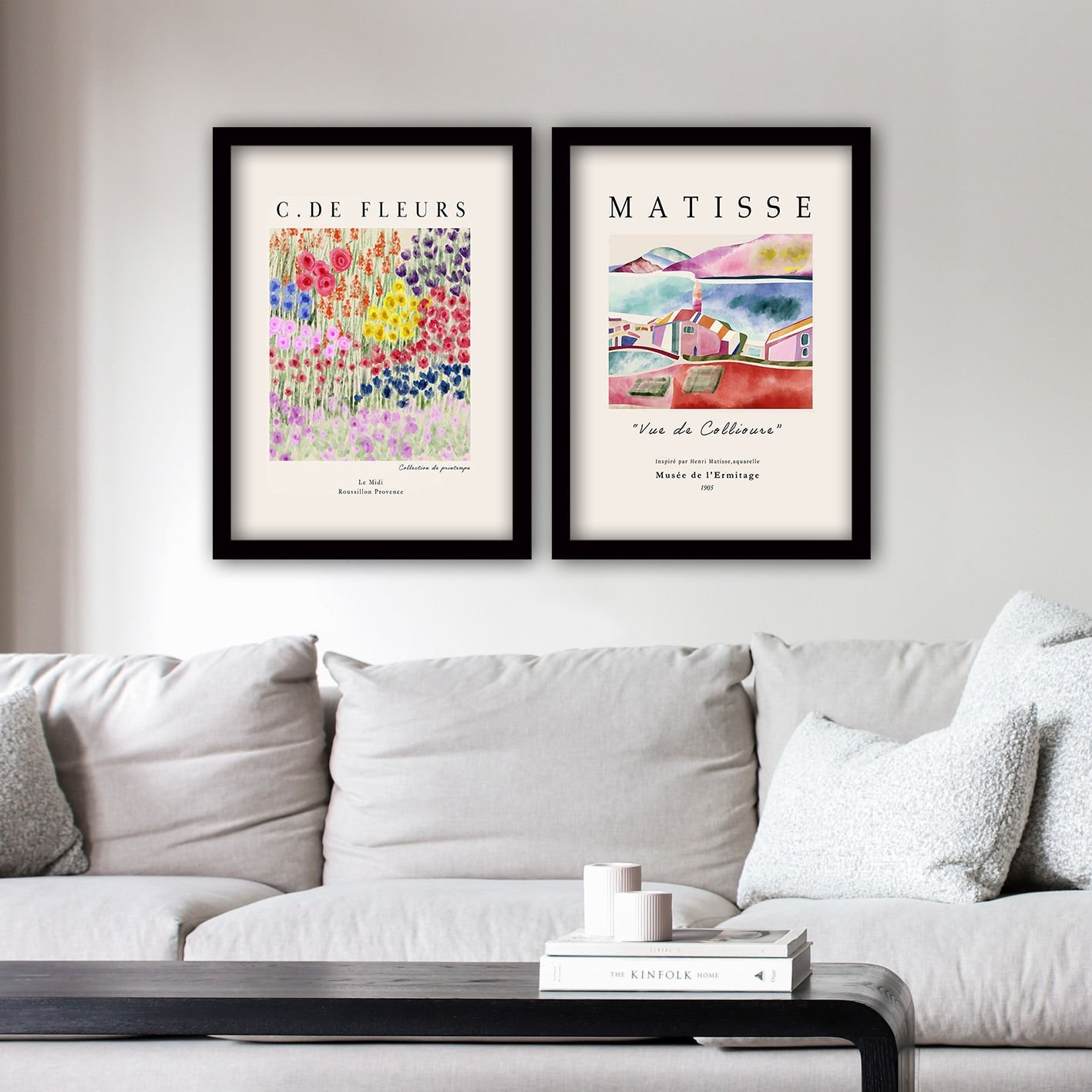 2 Parçalı Siyah Çerçeveli Tablo