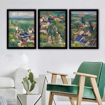Paul Cezanne 3 Parça Siyah Çerçeveli Tablo