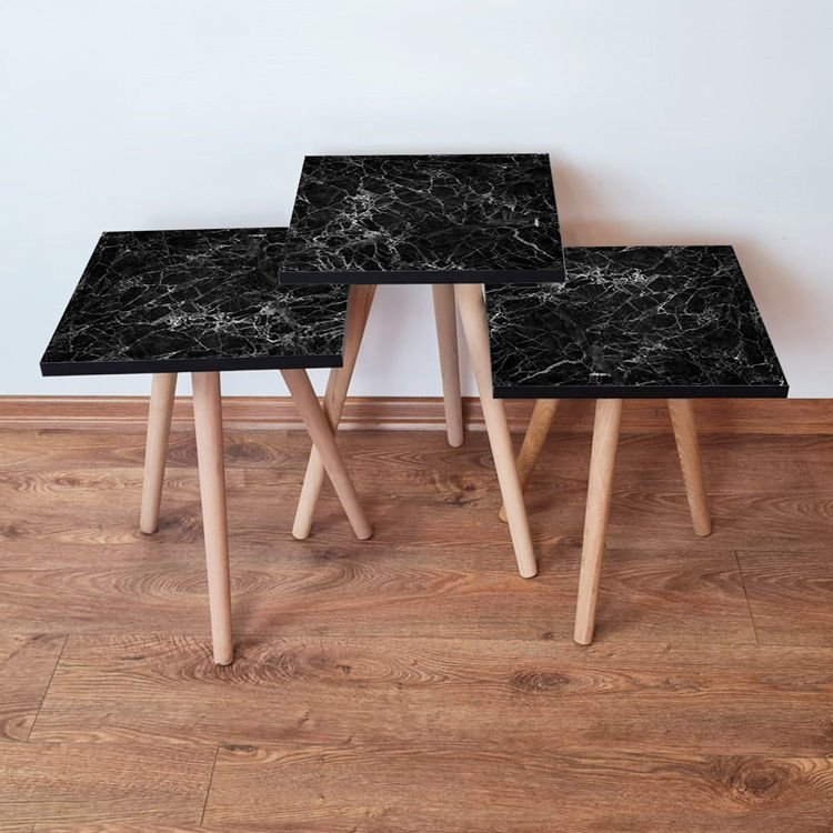 Desenli 3lü Zigon Sehpa