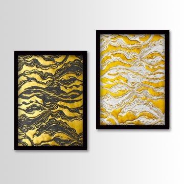 2 Parçalı Siyah Çerçeveli Tablo