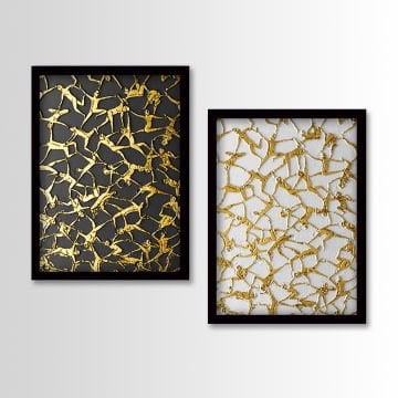 2 Parçalı Siyah Çerçeveli Tablo