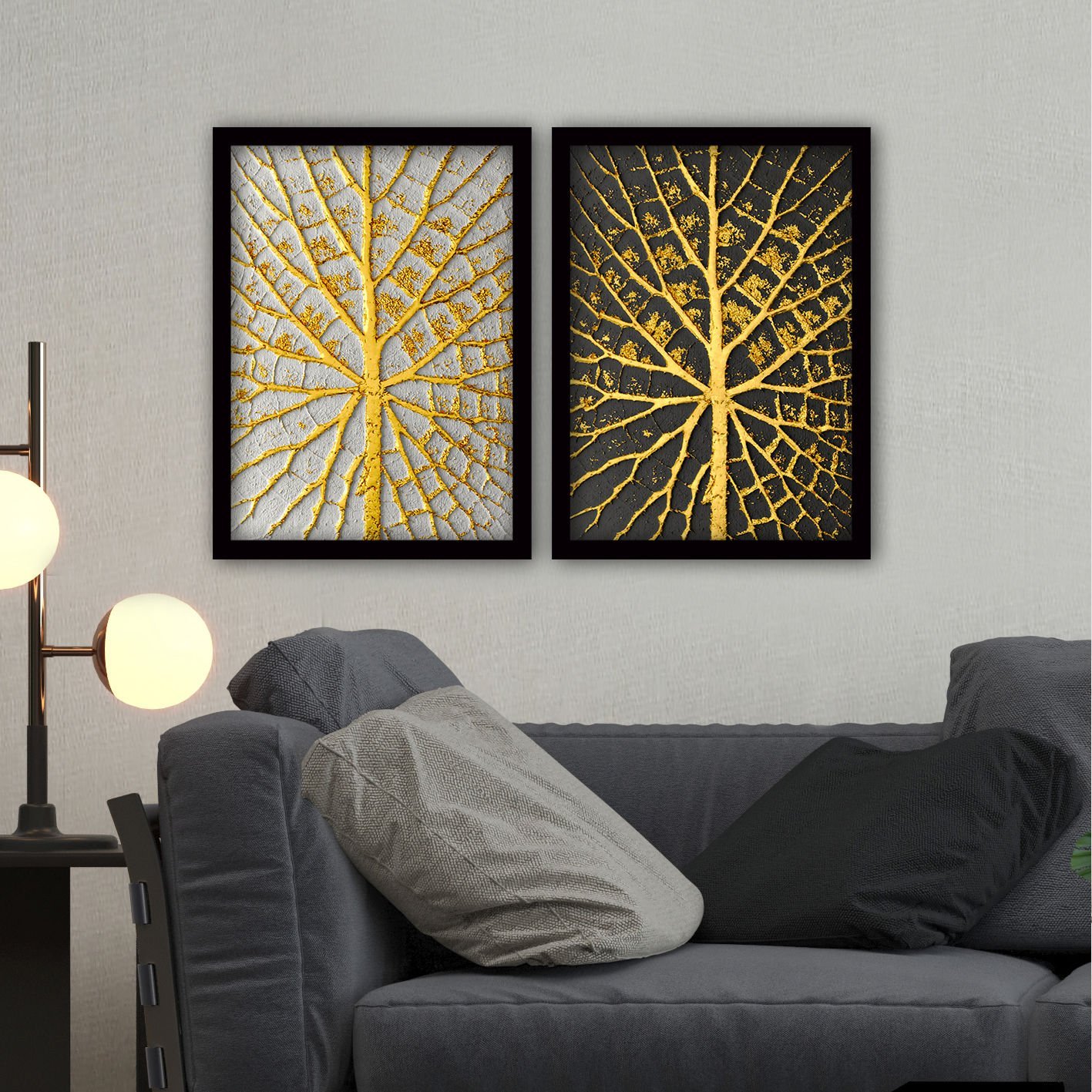 2 Parçalı Siyah Çerçeveli Tablo