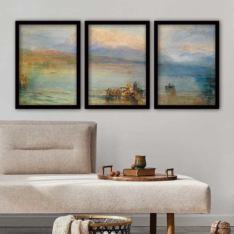 JOSEPH MALLORD 3 Parça Siyah Çerçeveli Tablo