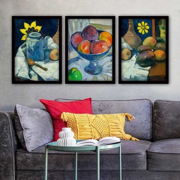 PAUL GAUGUIN 3 Parça Siyah Çerçeveli Tablo
