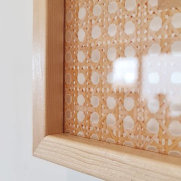 Naturel Çerçeveli Hasır Baskı Cam Tablolar 50cm x 50cm