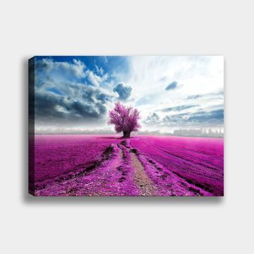 Mor Ağaç Dekoratif Kanvas Tablo