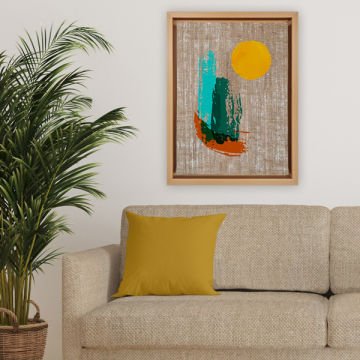 Naturel L Çerçeveli Tablo 96cm x 136cm