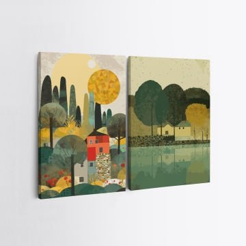 2 Parçalı Kanvas Tablo