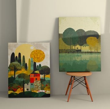 2 Parçalı Kanvas Tablo