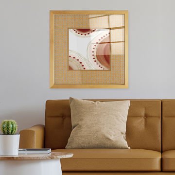 Naturel Çerçeveli Hasır Baskı Cam Tablolar 40cm x 40cm