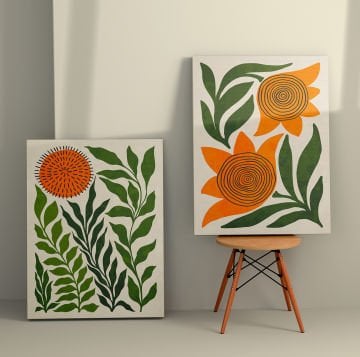 2 Parçalı Kanvas Tablo