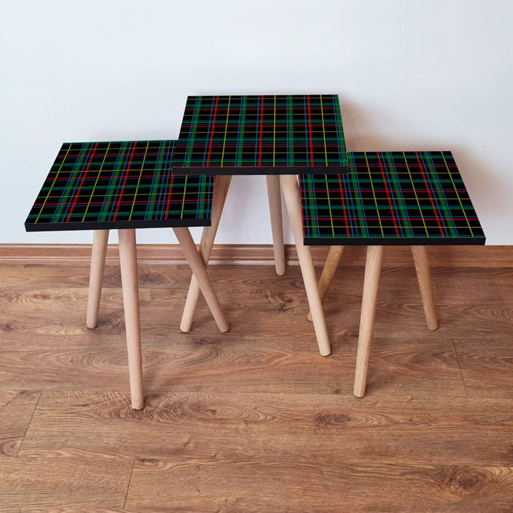 Desenli 3lü Zigon Sehpa