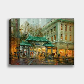 Sokak Manzara Kanvas Tablo 70cm x 100cm
