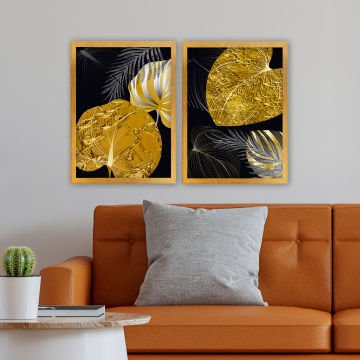 2 Parçalı Beyaz Çerçeveli Tablo 55cm x 75cm